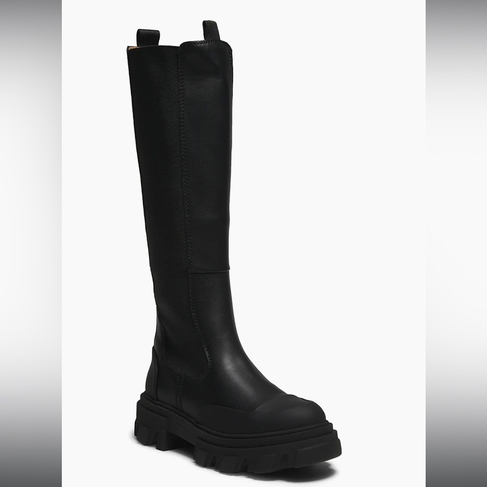Ganni Sleek Black Over the Knee Boots